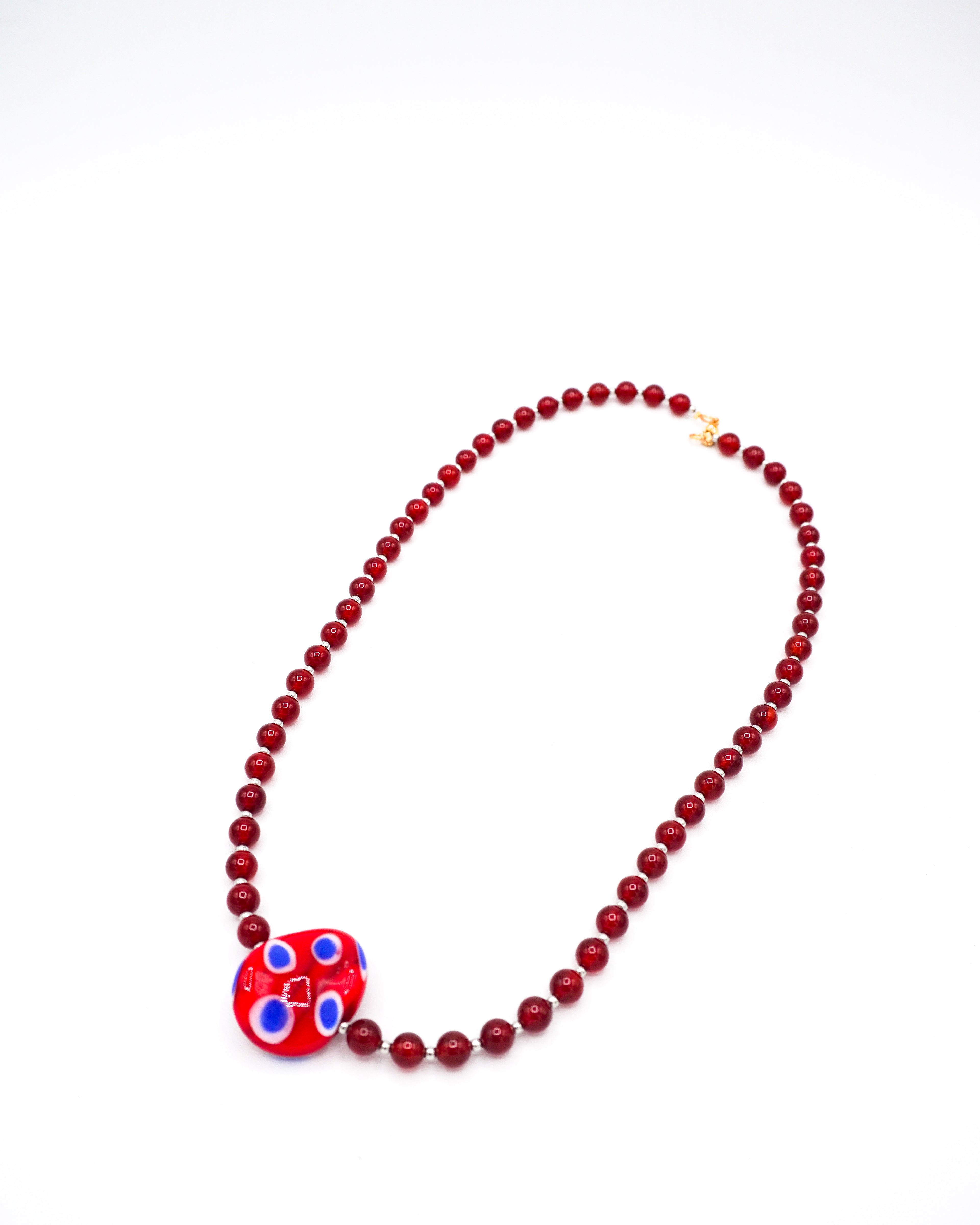 Collar en cuarzo natural y murano