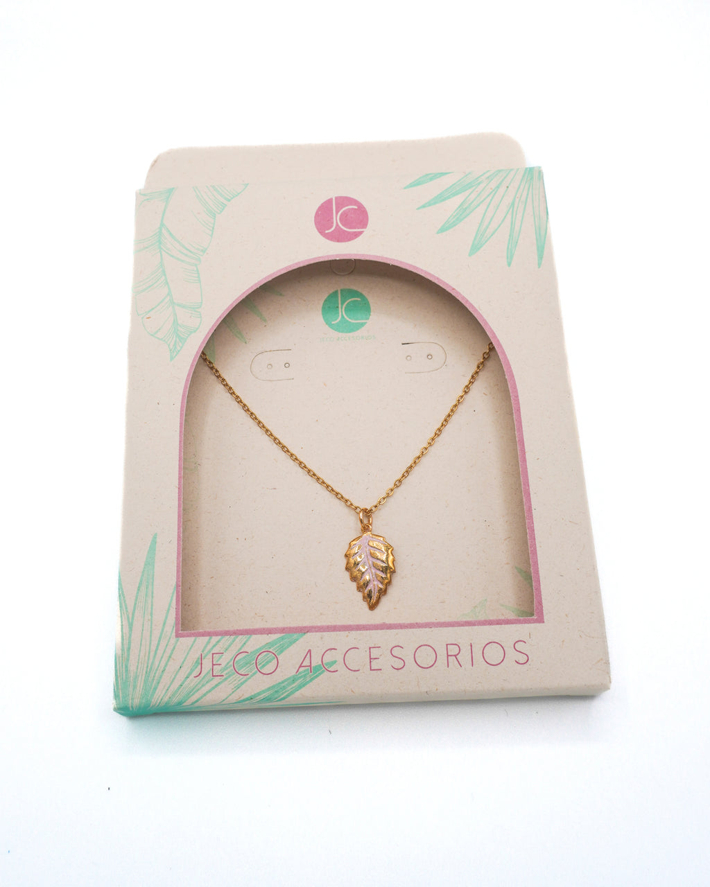Collar hoja tropical