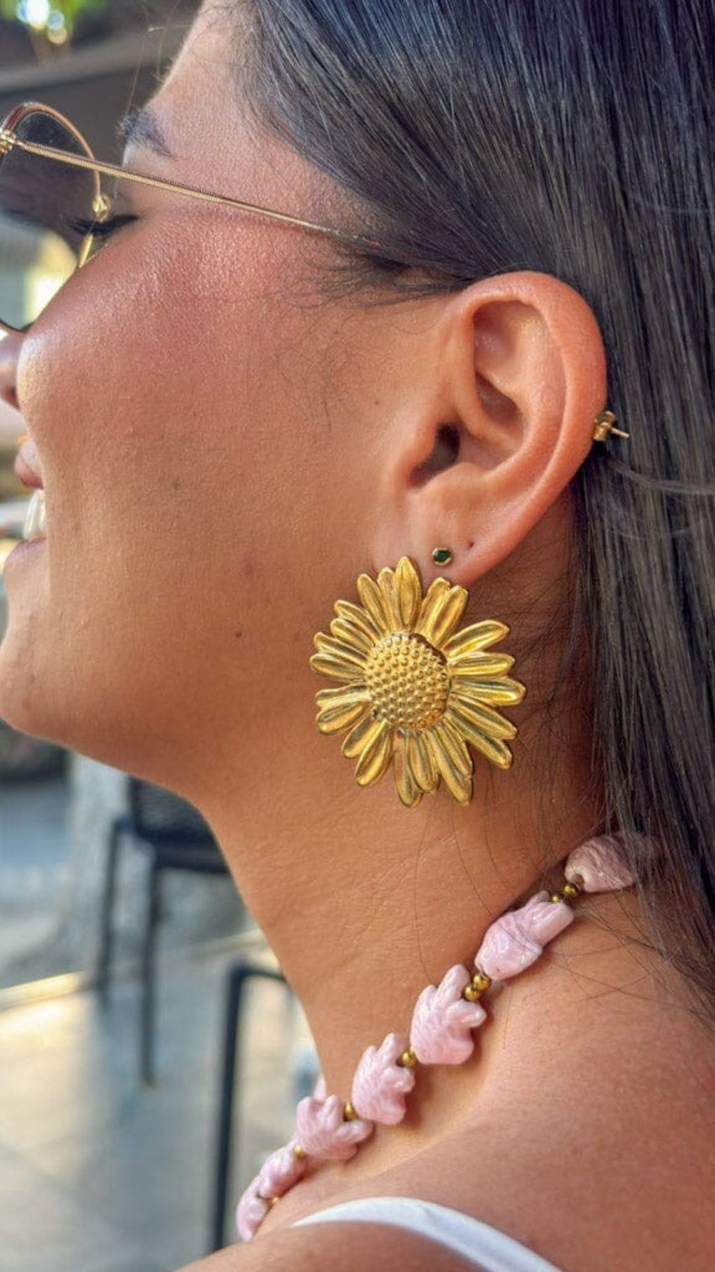 Orecchini a Girasole Argentati