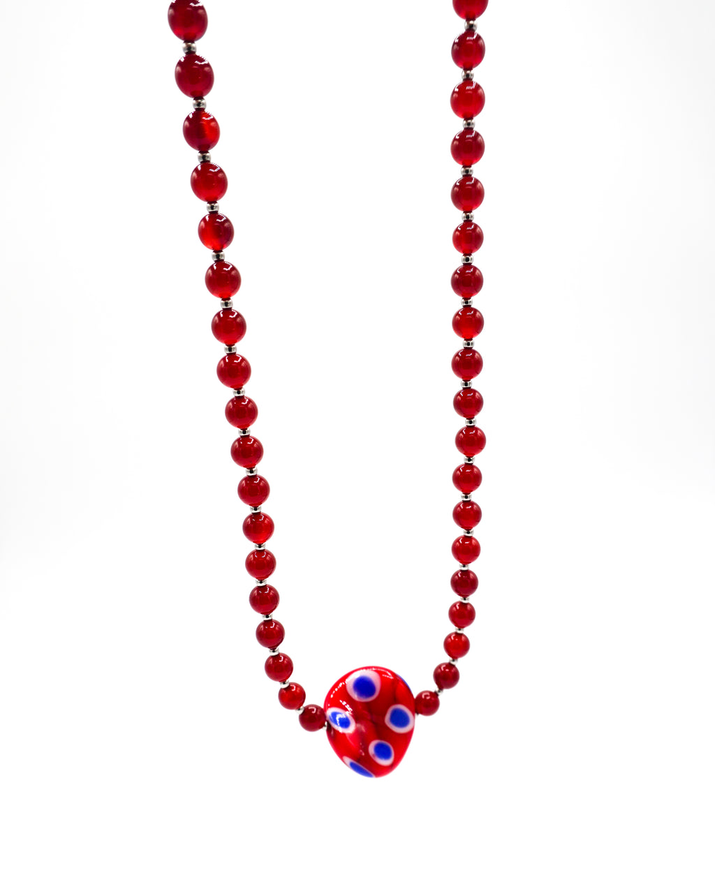 Collar en cuarzo natural y murano