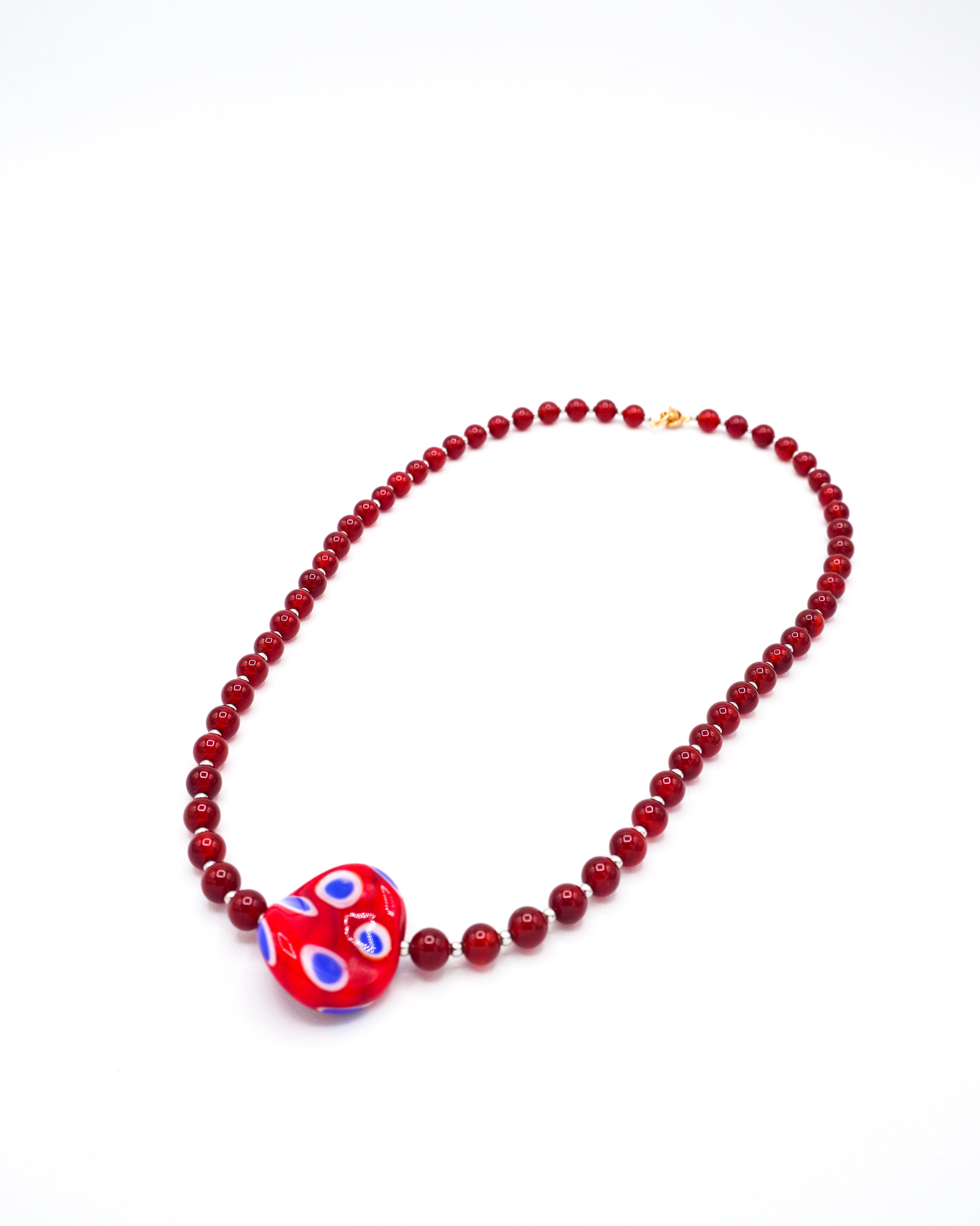 Collar en cuarzo natural y murano