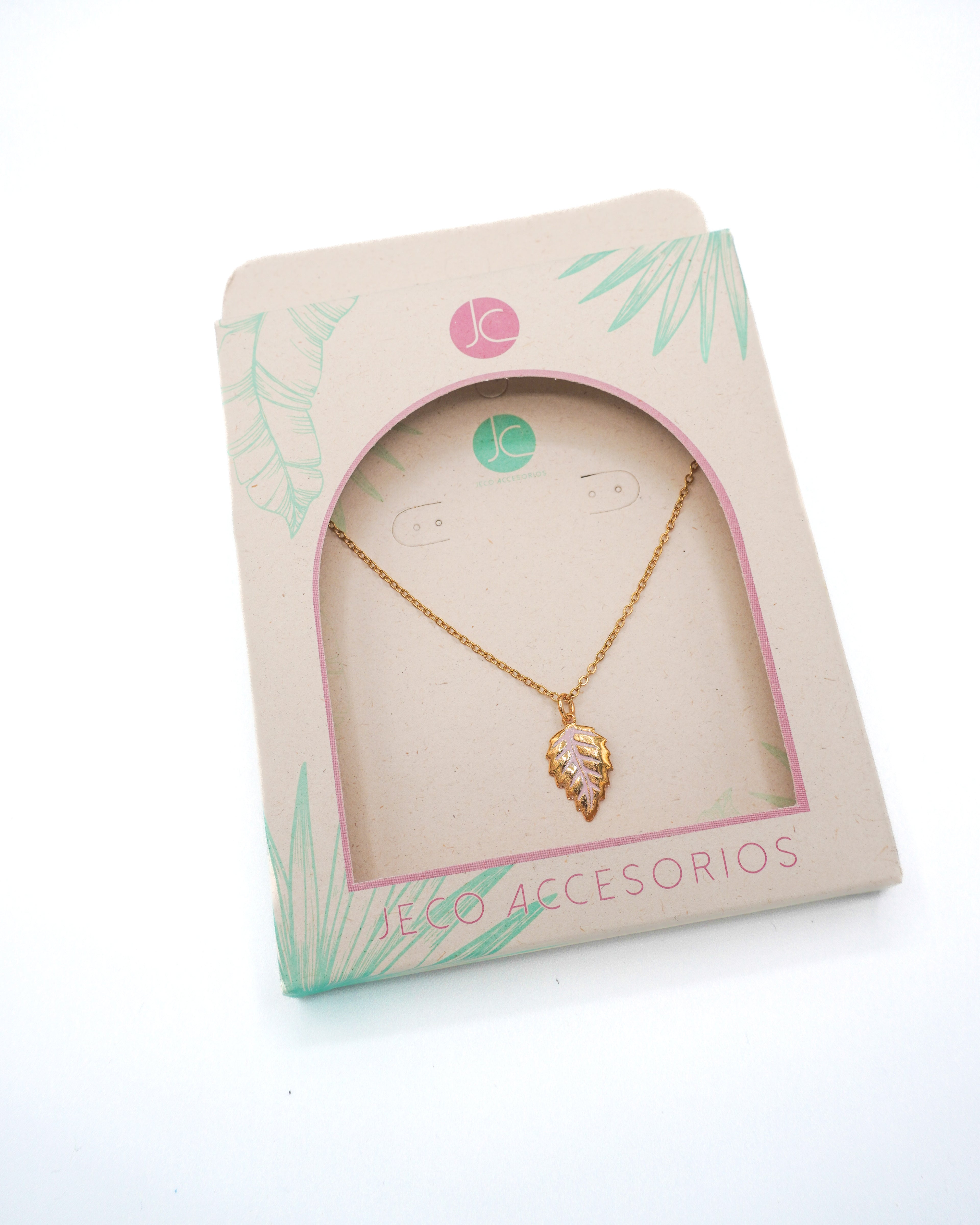 Collar hoja tropical