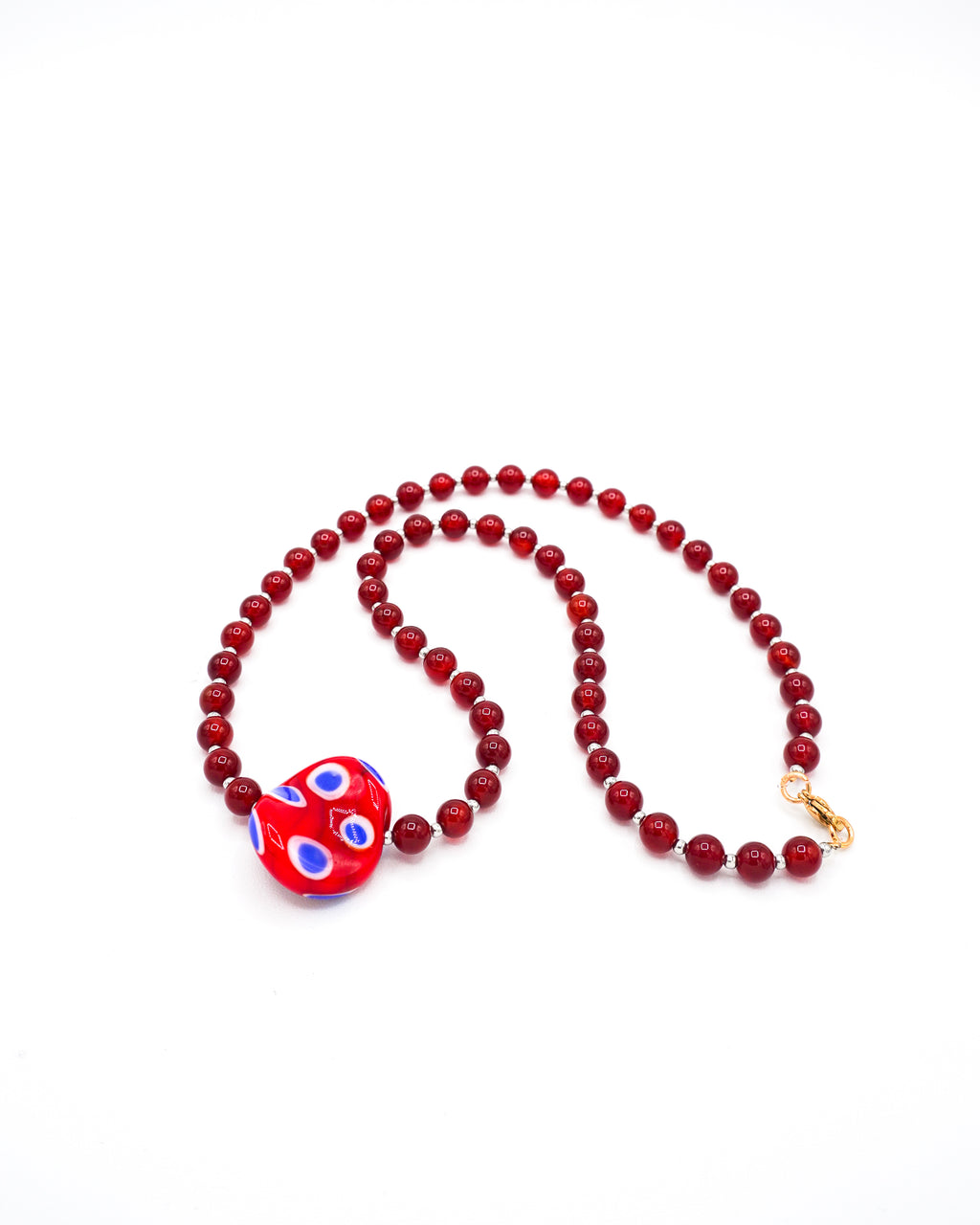 Collar en cuarzo natural y murano